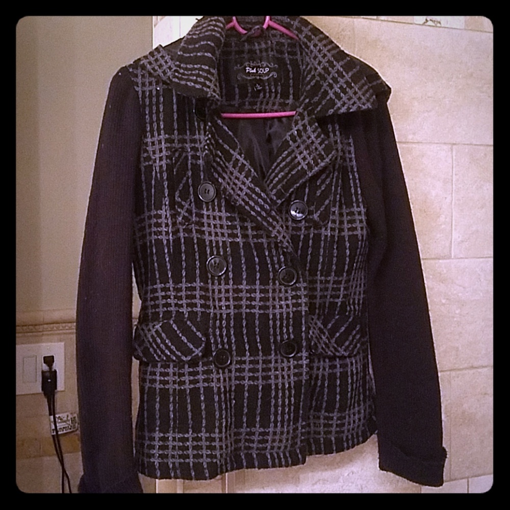 Hooded w/ 4 Pockets!! Pea Coat